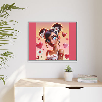 Heartbreaker 1 | Raspberry - Canvas Print, framed matte (multiple sizes/frame colors))