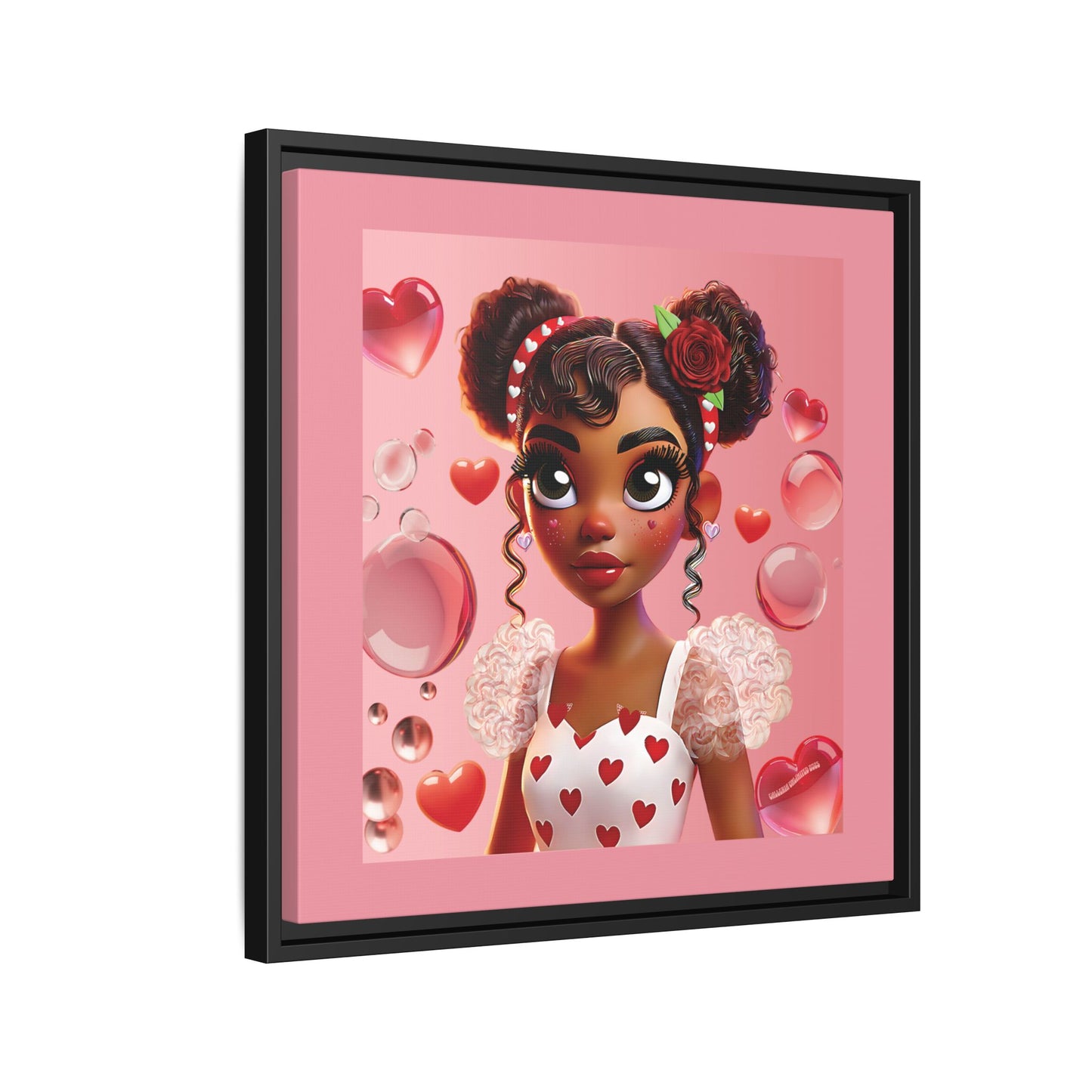 Heartbreaker Girl | Bubblegum - Canvas Print, framed matte (multiple sizes/frame colors)