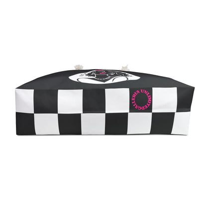 Pearls & Curls 2 | Black Double-Sided Weekender Bag