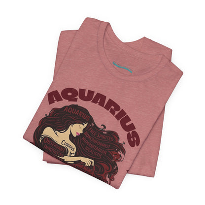 Aquarius| Word Art Graphic Tee2 (garnet)--"Aquarius" Definition on Back