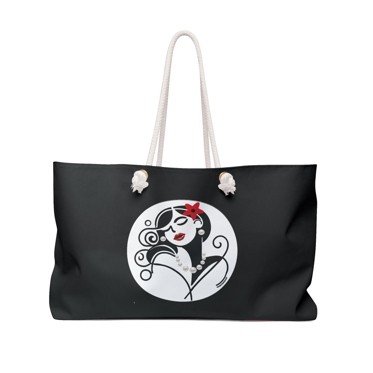 Pearls & Curls4 | Black - Two-Sided Weekender Bag