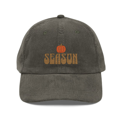 The Cozy Edit3 | Gold Embroidered Pumpkin Season Corduroy Cap