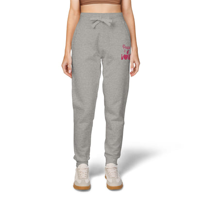The Cozy Edit2 | "Peace & Love" Fleece Lounge Joggers, PINK Palette (multiple colors)