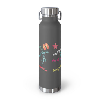 Sandy Toes | Insulated Water Bottle, 22 oz (various colors)