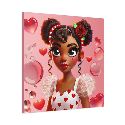 Heartbreaker Girl | Bubble Gum, Matte Canvas Print