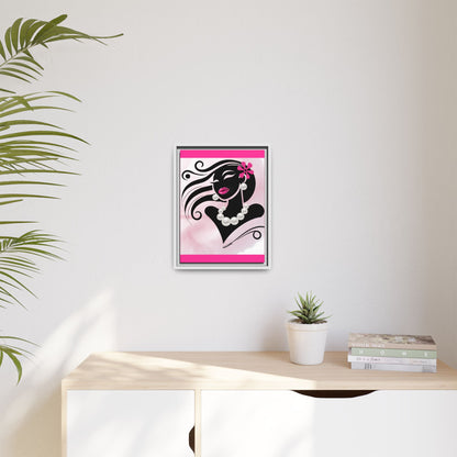 Pearls & Curls 6 | Candy Kiss Framed Matte Canvas Wall Art (black or white frame)