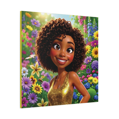 Spring Bloom | Bumblebee, Matte Canvas Print