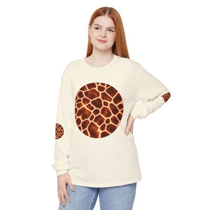 Giraffe | Giraffe Hide Circle Patch Long Sleeve Tee (Elbow Accents), multiple colors