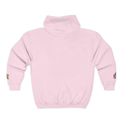 Harvest Haze | 'Cozy Season' Zip Hoodie — Autumn Coffee & Leaves Full-Zip Sweatshirt