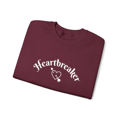 Heartbreaker 0 | White Embroidered Heartbreaker Crewneck Sweatshirt