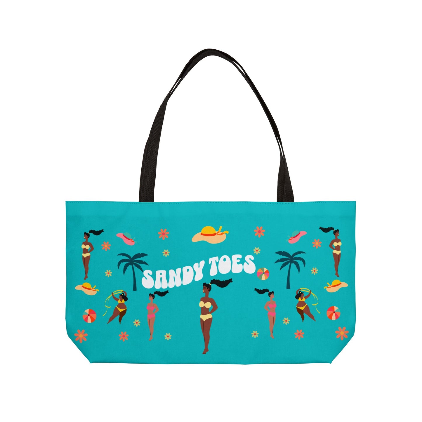 Sandy Toes | Seafoam Weekender Tote Bag (black girl)