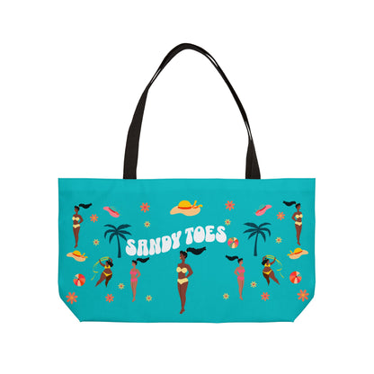 Sandy Toes | Seafoam Weekender Tote Bag (black girl)