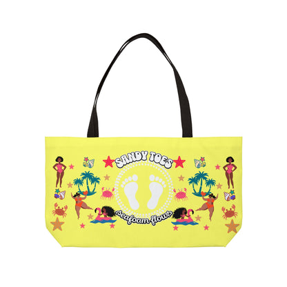Sandy Toes | Pineapple Two-Sided Weekender Tote Bag (black girl)