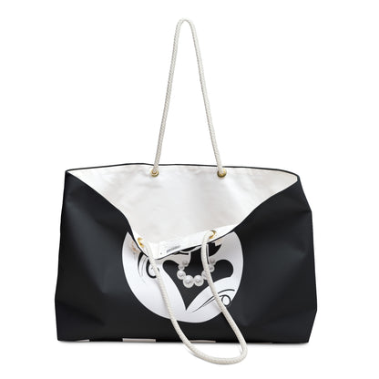 Pearls & Curls 6 | Black Double-Sided Weekender Bag