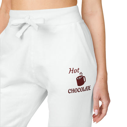 Harvest Haze | Maroon Embroidered 'Hot Chocolate' Sweatpants