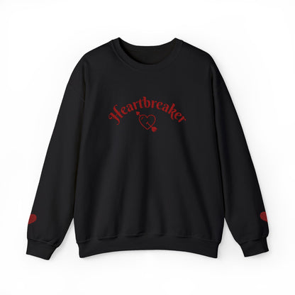 Heartbreaker 0 | Maroon Embroidered Heartbreaker Crewneck Sweatshirt