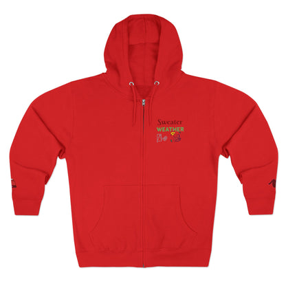 Harvest Haze 5 | 'Sweater Weather' Graphic Icon Zip Hoodie — Cozy Fall Hoodie with Autumn Icons