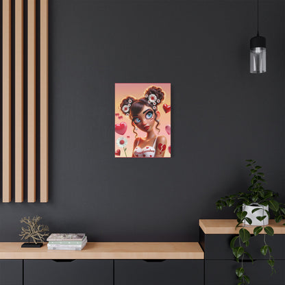 Heartbreaker 1 l Raspberry Satin Stretched Canvas Print