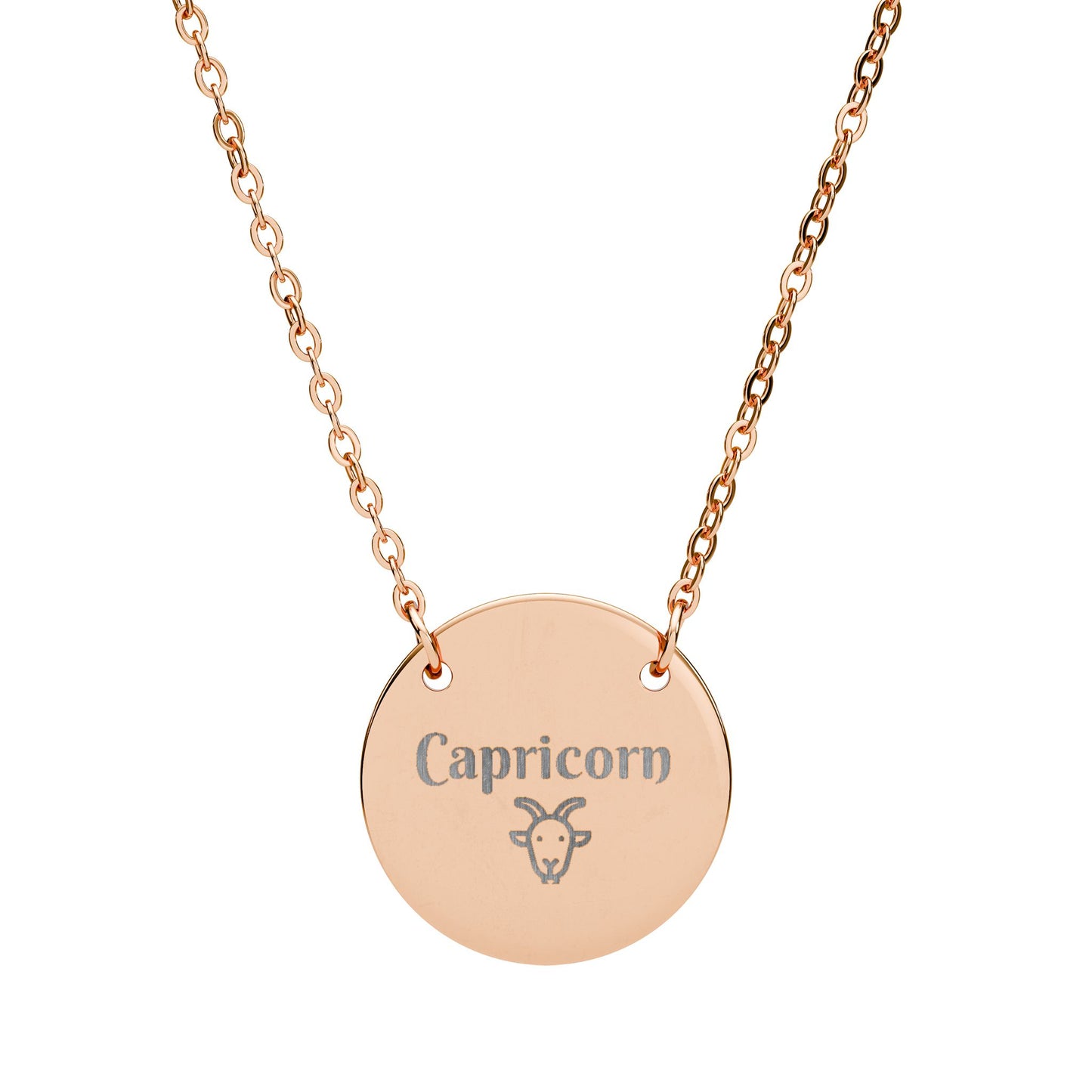 Capricorn | Medallion Goat Symbol Necklace (18K gold/rose gold, stainless steel, rainbow/black PVD coating)