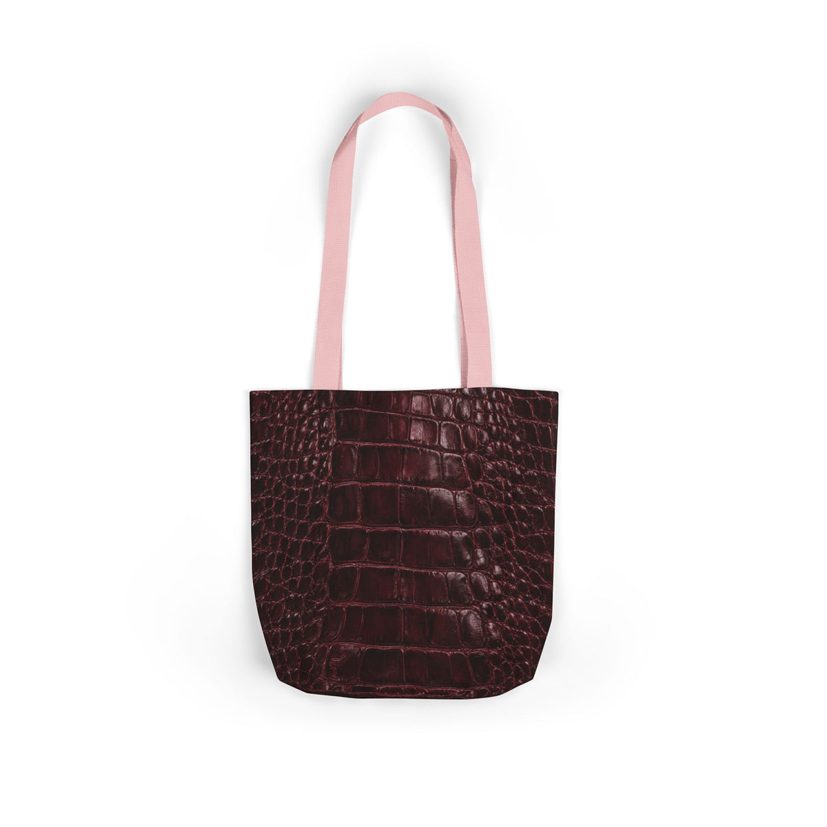 Alligator | Burgundy Print All-Over Pattern Tote Bag (non-textured printed fabric)