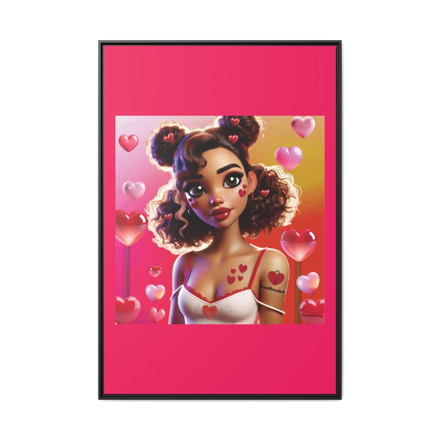 Heartbreaker 2 | Watermelon - Canvas Print, framed matte (multiple sizes/multiple frame colors)