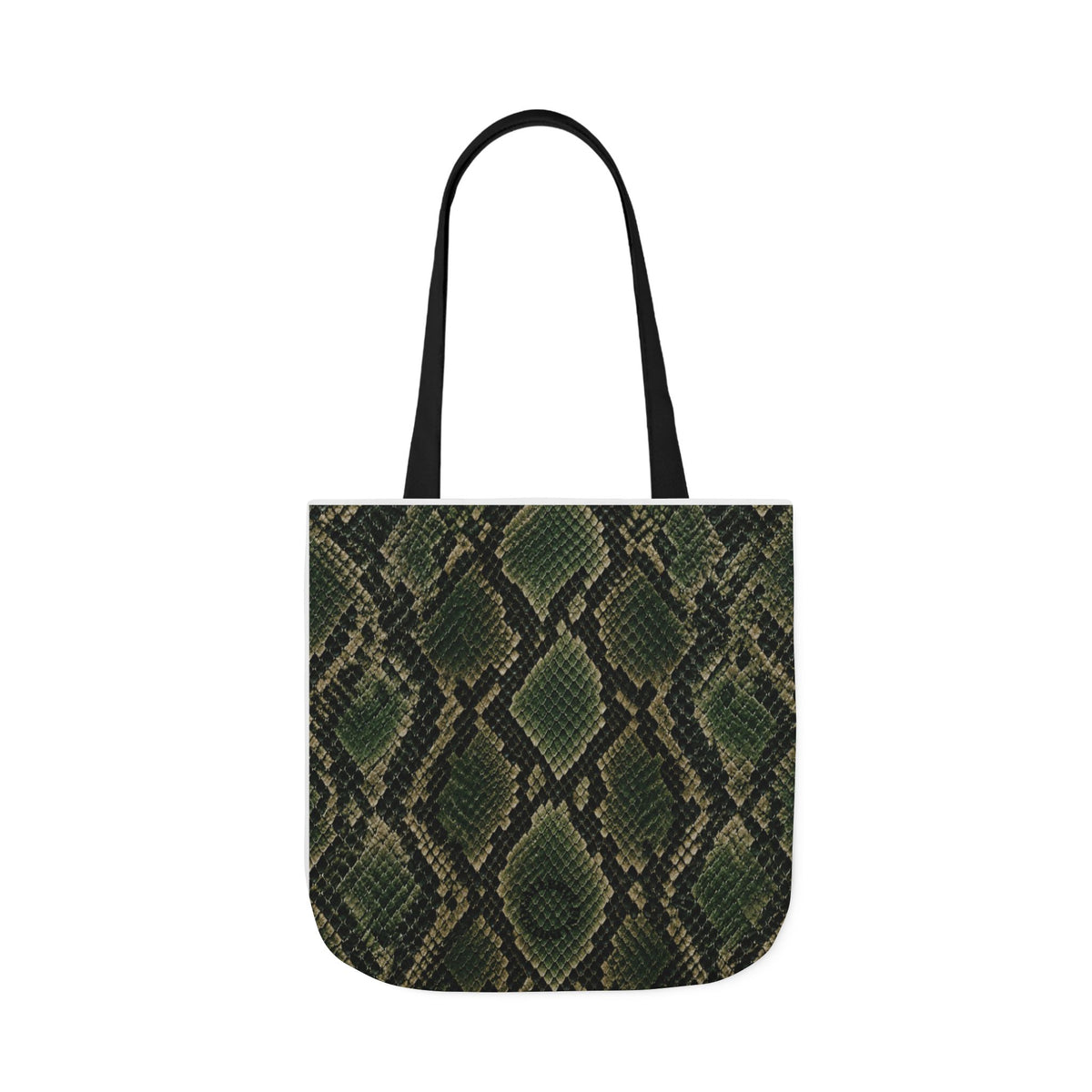 Snake | Olive Snakeskin Pattern Canvas Tote Bag