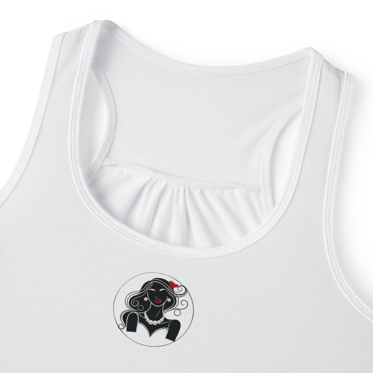 Pearls & Curls1 | White - Ruby Lips Ringer Tank (black or white trim)