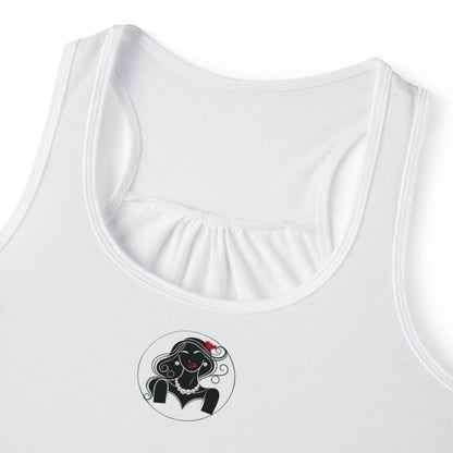 Pearls & Curls1 | White - Ruby Lips Ringer Tank (black or white trim)