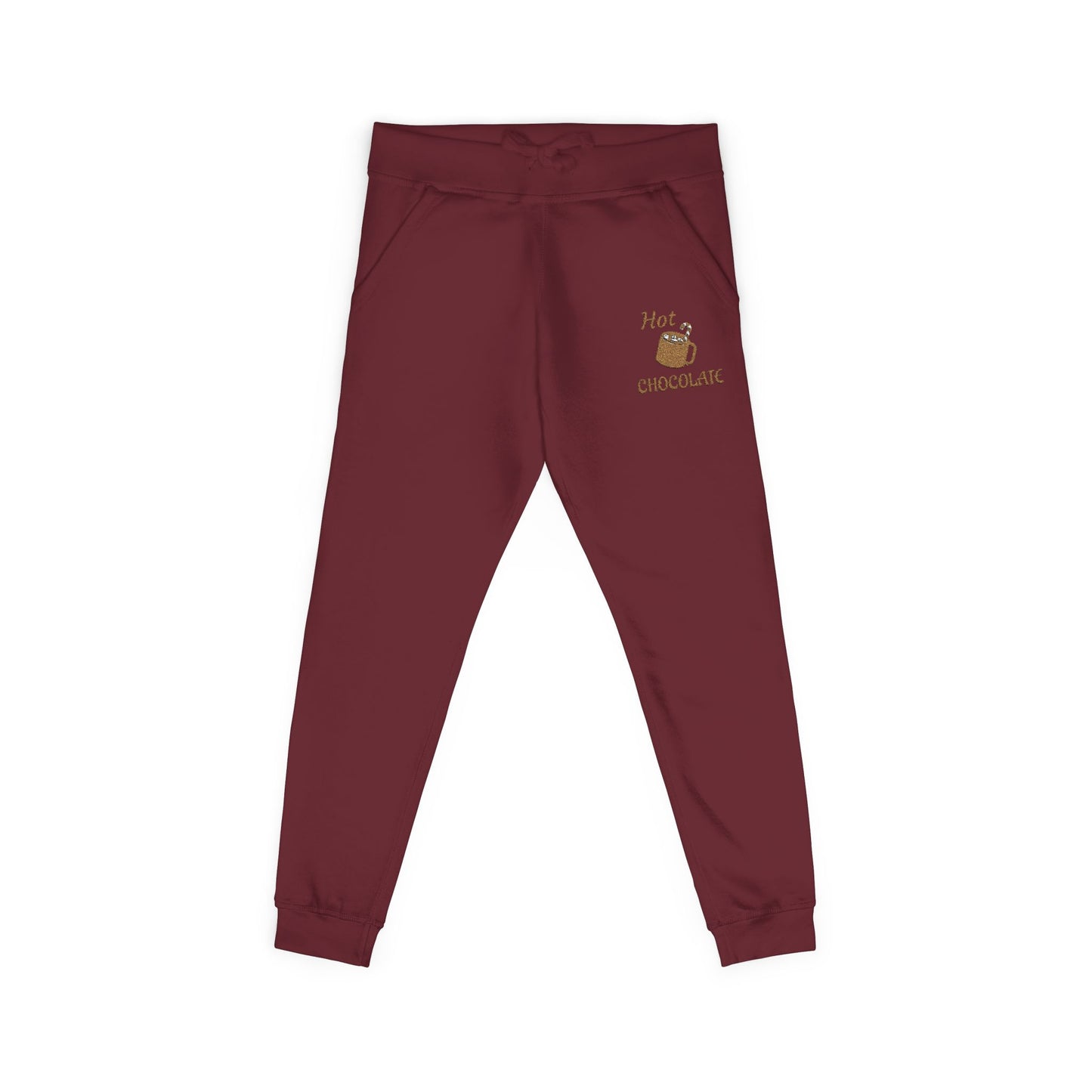 Harvest Haze | Hot Chocolate Gold Embroidered Sweatpants