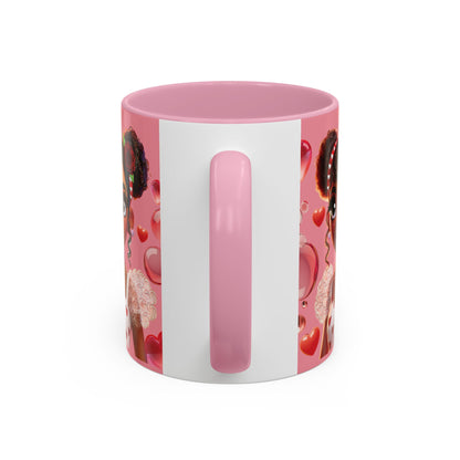 Heartbreaker Girl | Bubblegum - Coffee Mug, two-tone, 11 oz (multiple handle colors)