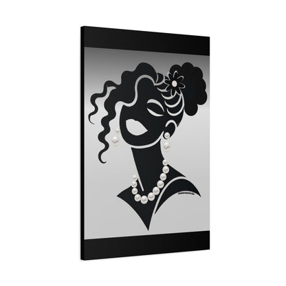 Pearls & Curls5 | Black and White Canvas Matte Print
