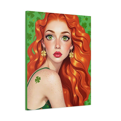Clovers 3 | Golden Shamrock Goddess, Matte Canvas Print