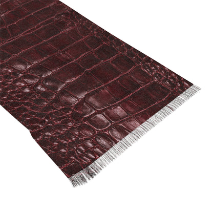 Alligator | Burgundy Croc Lightweight Sheer Fashion Scarf
