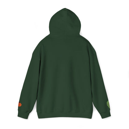 The Thankful Edit1 |Light Green Embroidered Thankful Hoodie, red hearts (multiple colors)