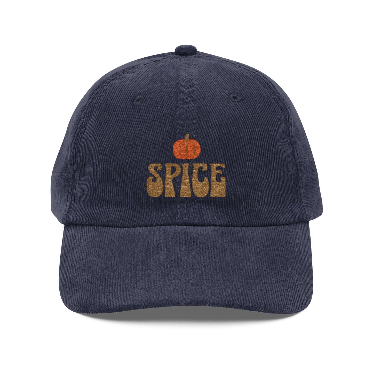 The Cozy Edit3 | Gold Embroidered Pumpkin Spice Corduroy Cap