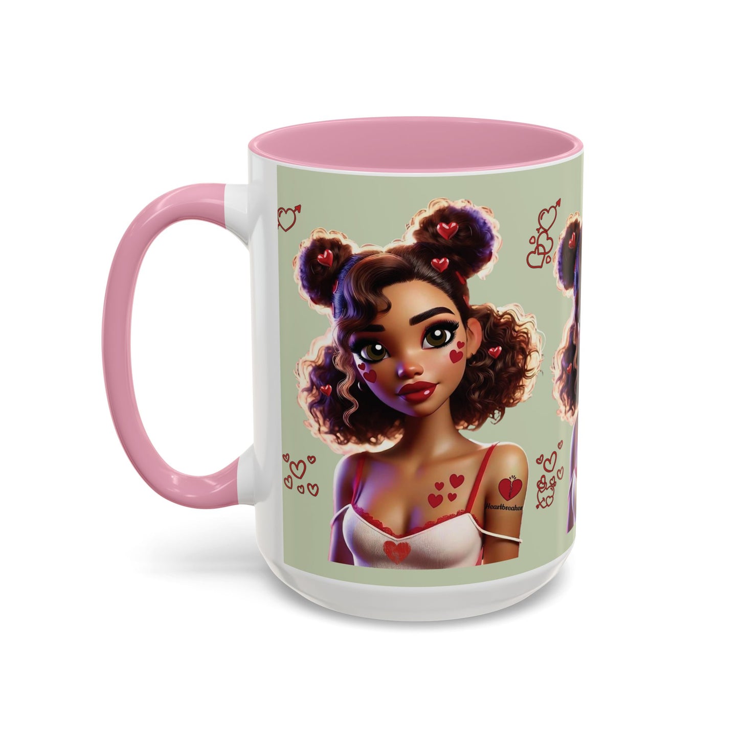 Heartbreaker 2 | Kiwi - Coffee Mug, two-tone, 15 oz (multiple handle colors)