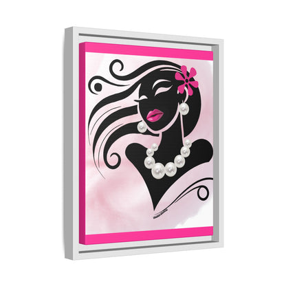 Pearls & Curls 6 | Candy Kiss Framed Matte Canvas Wall Art (black or white frame)