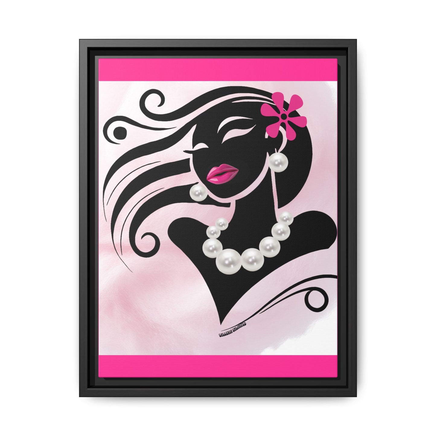 Pearls & Curls 6 | Candy Kiss Framed Matte Canvas Wall Art (black or white frame)