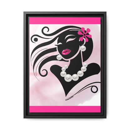Pearls & Curls 6 | Candy Kiss Framed Matte Canvas Wall Art (black or white frame)