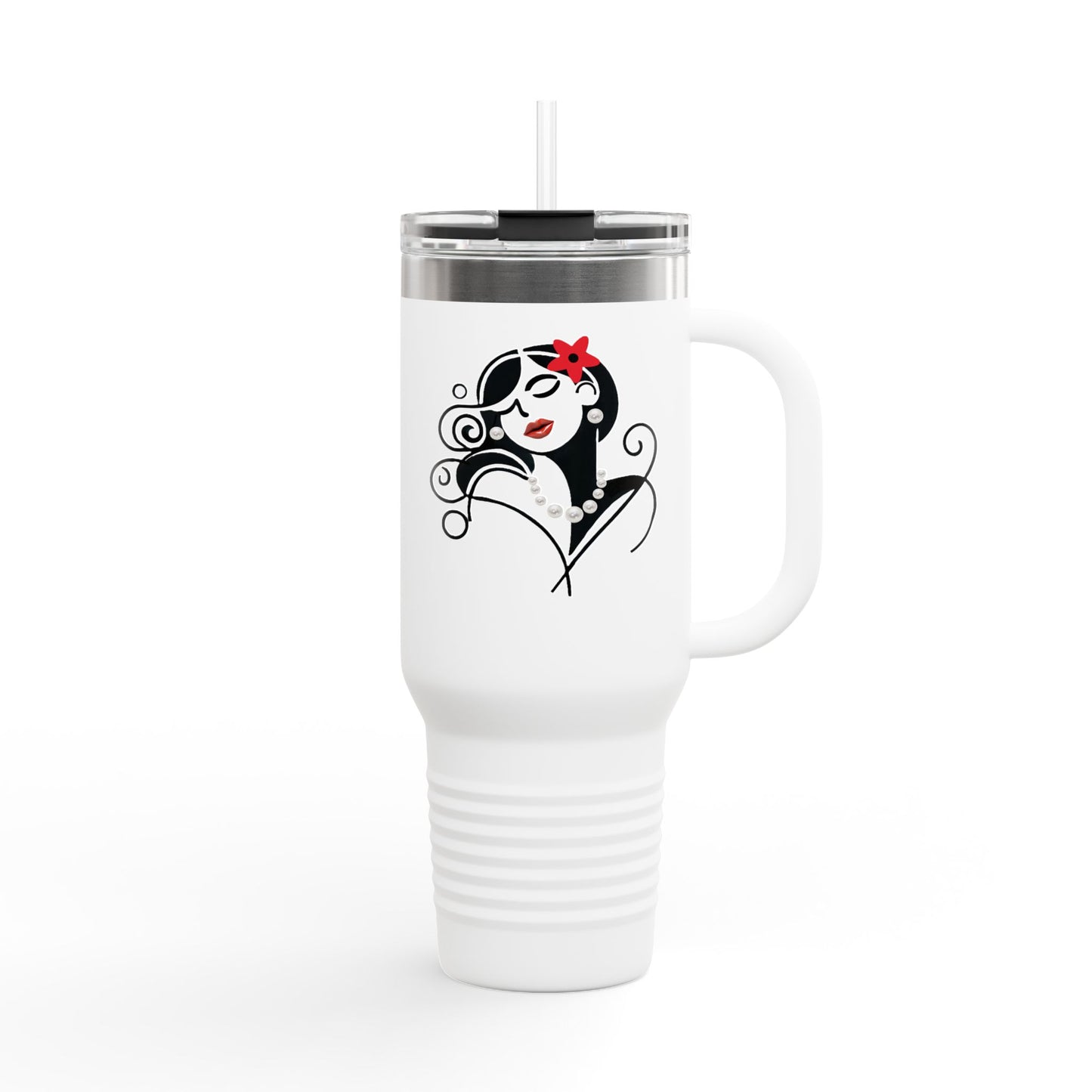 Pearls & Curls 4 | Insulated Travel Mug, 40oz (multiple colors) | Insulated Travel Mug (40oz)