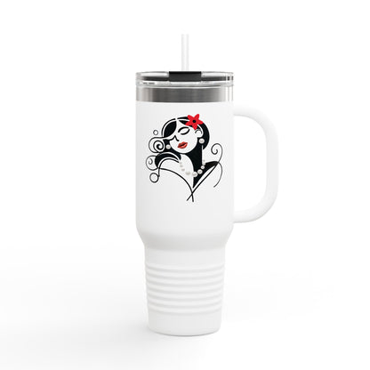 Pearls & Curls 4 | Insulated Travel Mug, 40oz (multiple colors) | Insulated Travel Mug (40oz)