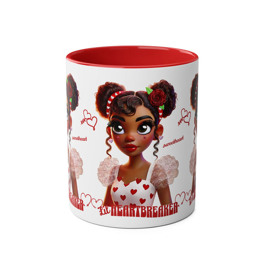 Heartbreaker Girl | Marshmallow - Coffee Mug, two-tone (multiple handle colors)