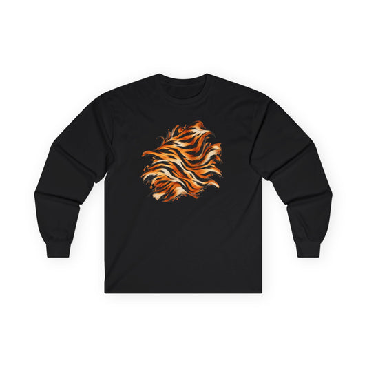 Tiger | Tiger Stripe Abstract Long Sleeve Tee (multiple colors)