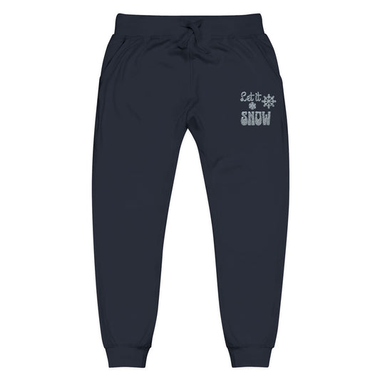 The Cozy Edit2 | Embroidered "Let It Snow" Fleece Lounge Joggers (multiple colors)