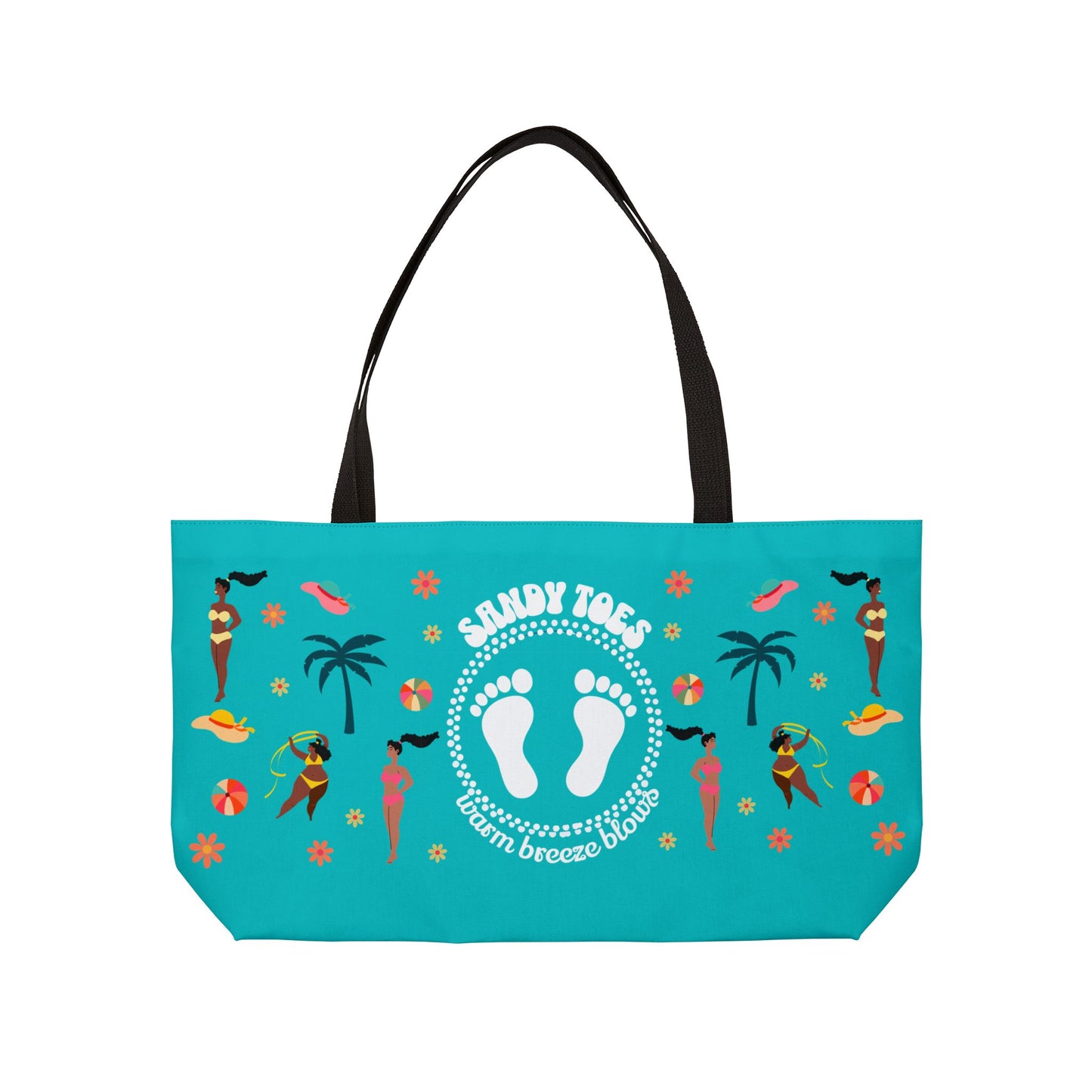 Sandy Toes | Seafoam Weekender Tote Bag (black girl)