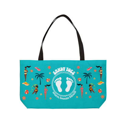 Sandy Toes | Seafoam Weekender Tote Bag (black girl)