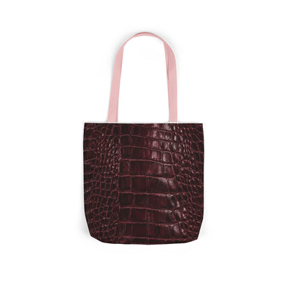 Alligator | Burgundy Print All-Over Pattern Tote Bag (non-textured printed fabric)