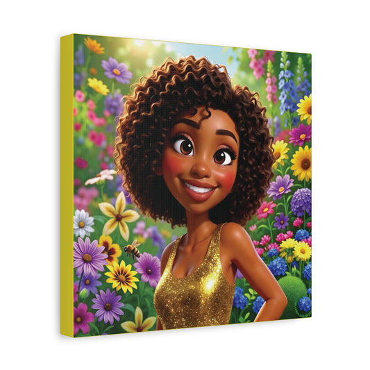 Spring Bloom | Bumblebee, Matte Canvas Print