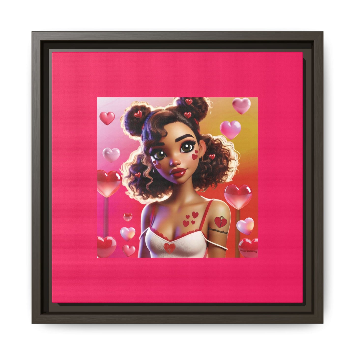 Heartbreaker 2 | Watermelon - Canvas Print, framed matte (multiple sizes/multiple frame colors)