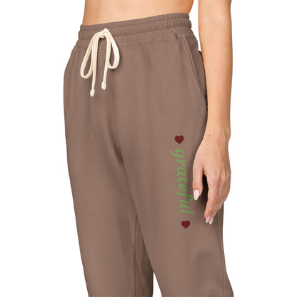 Harvest Haze 8 | Grateful' Vertical Green Script Joggers